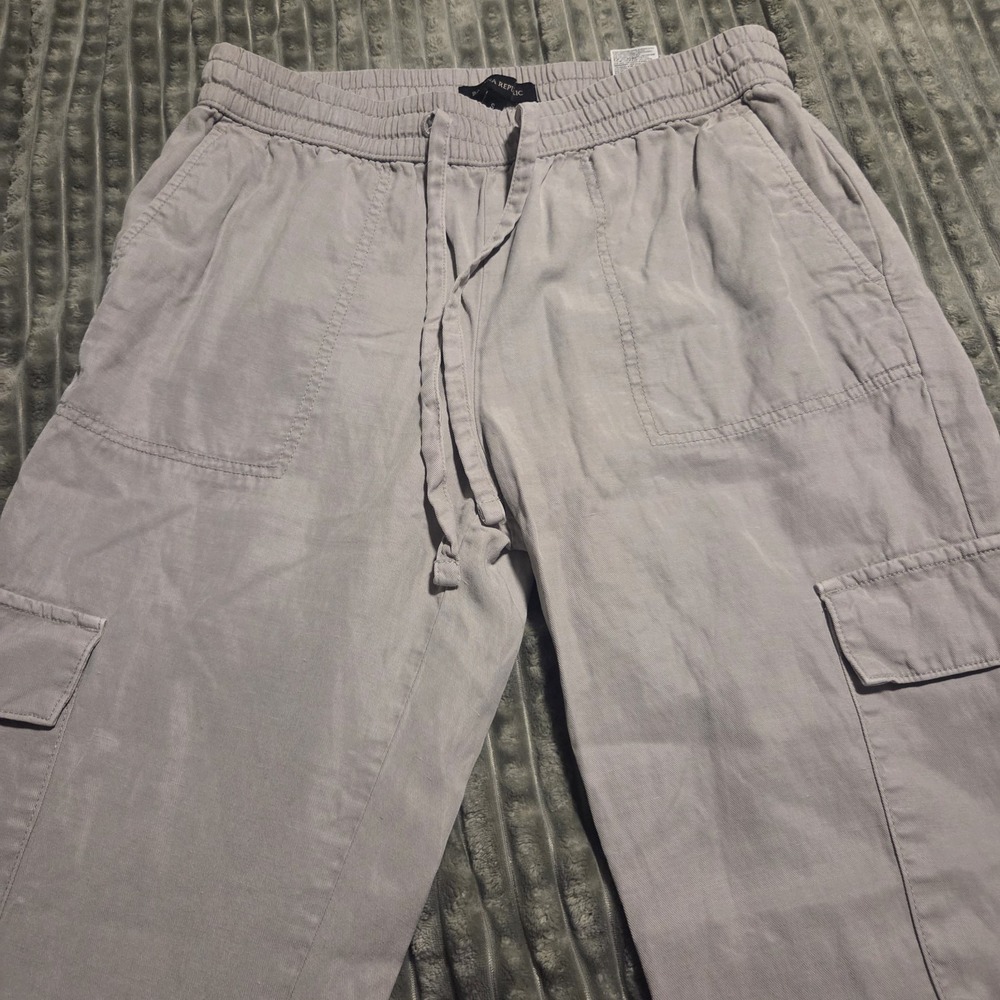 Banana Republic Linen Blend Cargo Jogger Pants Size S Oatmeal Taupe Minimalist